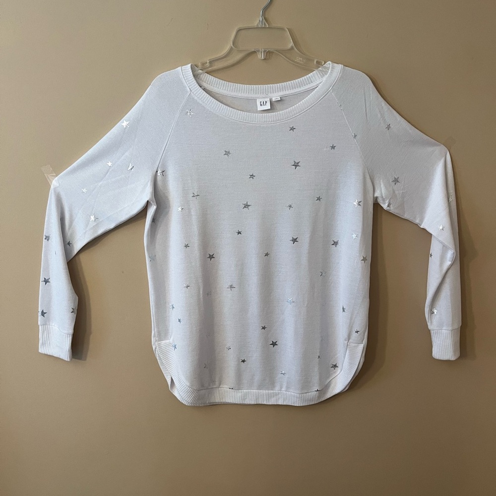 GAP White Sweater with Star Design